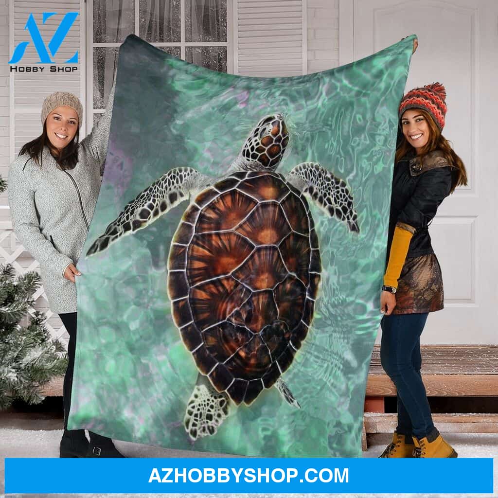 Turtle Print Art Fleece Blanket