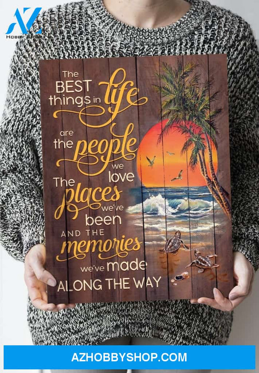 Turtle The best things in life - Matte Canvas, gift for you, gift for turtle lover, gift to love turtle couple, gift for sea lover, family gift c62