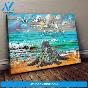 Turtle, The Lord is on my side I will not fear - Jesus Landscape Canvas Prints, Wall Art