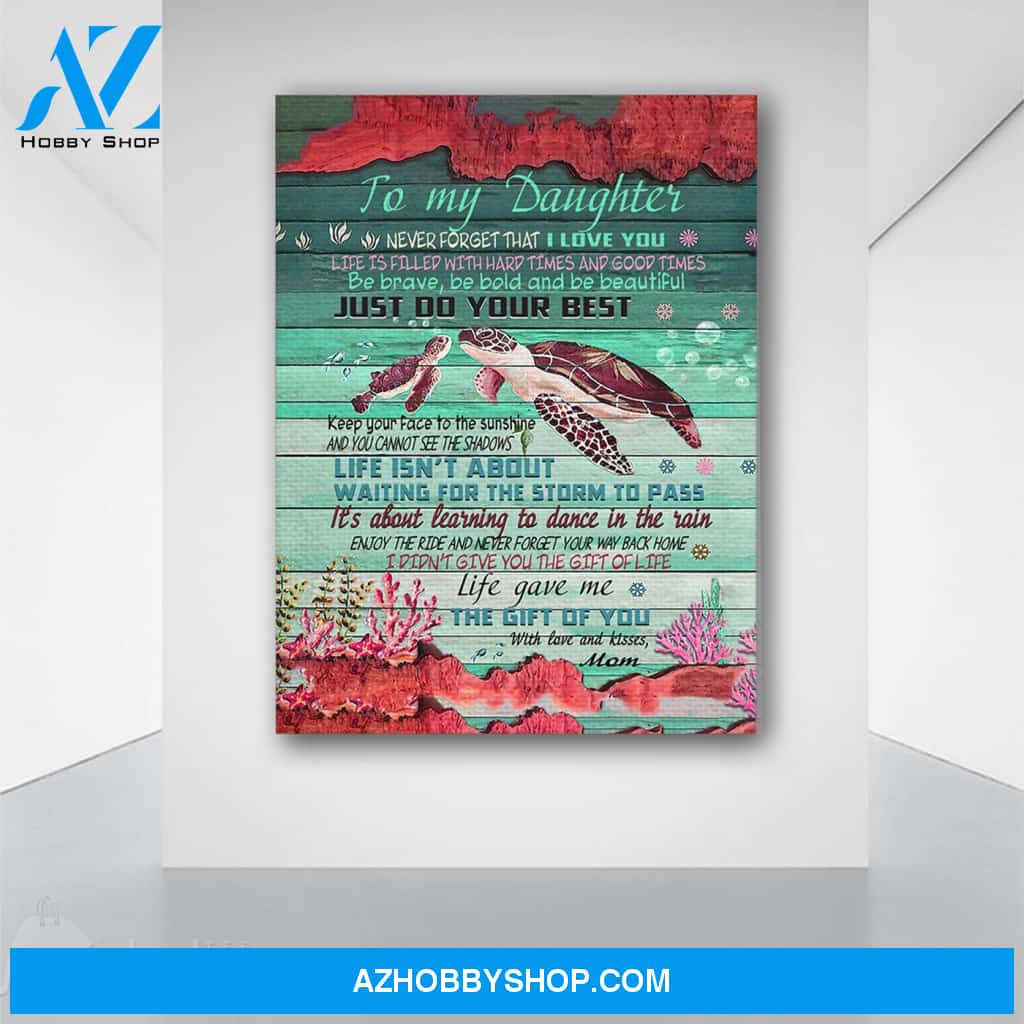 Turtle To My Daughter Canvas Print Wall Art - Matte Canvas 1