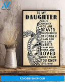 Turtle To My Daughter Vertical Canvas Decor, Wall Decor Visual Art