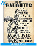 Turtle To My Daughter Vertical Canvas Decor, Wall Decor Visual Art