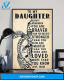 Turtle To My Daughter Vertical Canvas Decor, Wall Decor Visual Art