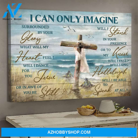 Turtle to the ocean - I can only imagine - Jesus Landscape Canvas Print - Wall Art