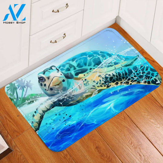 Turtle Turquoise Door Mat
