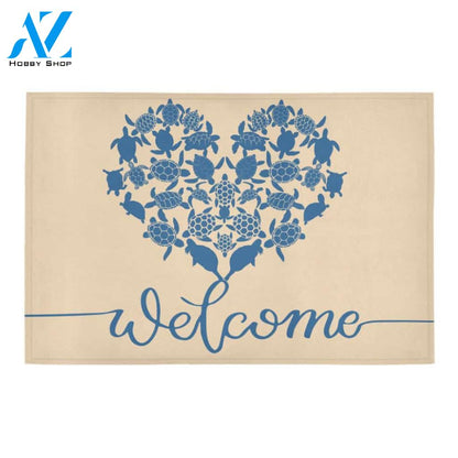 Turtle Welcome Heart Funny Indoor And Outdoor Doormat Warm House Gift Welcome Mat Funny Birthday Gift For Turtle Lovers