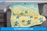 Turtles On The Beach Fleece Blanket Home Decor Bedding Couch Sofa Soft And Comfy Cozy Gift For Friend Family