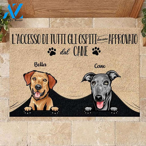 Tutti gli ospiti devono essere approvati dal cane Italian - Funny Personalized Dog Doormat 