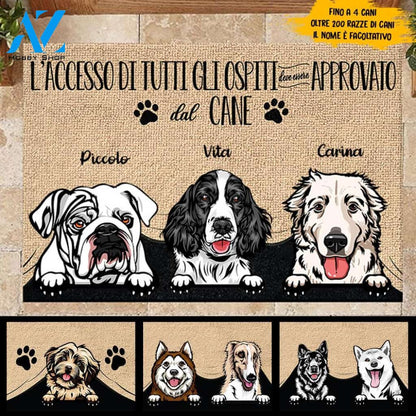 Tutti gli ospiti devono essere approvati dal cane Italian - Funny Personalized Dog Doormat | WELCOME MAT | HOUSE WARMING GIFT