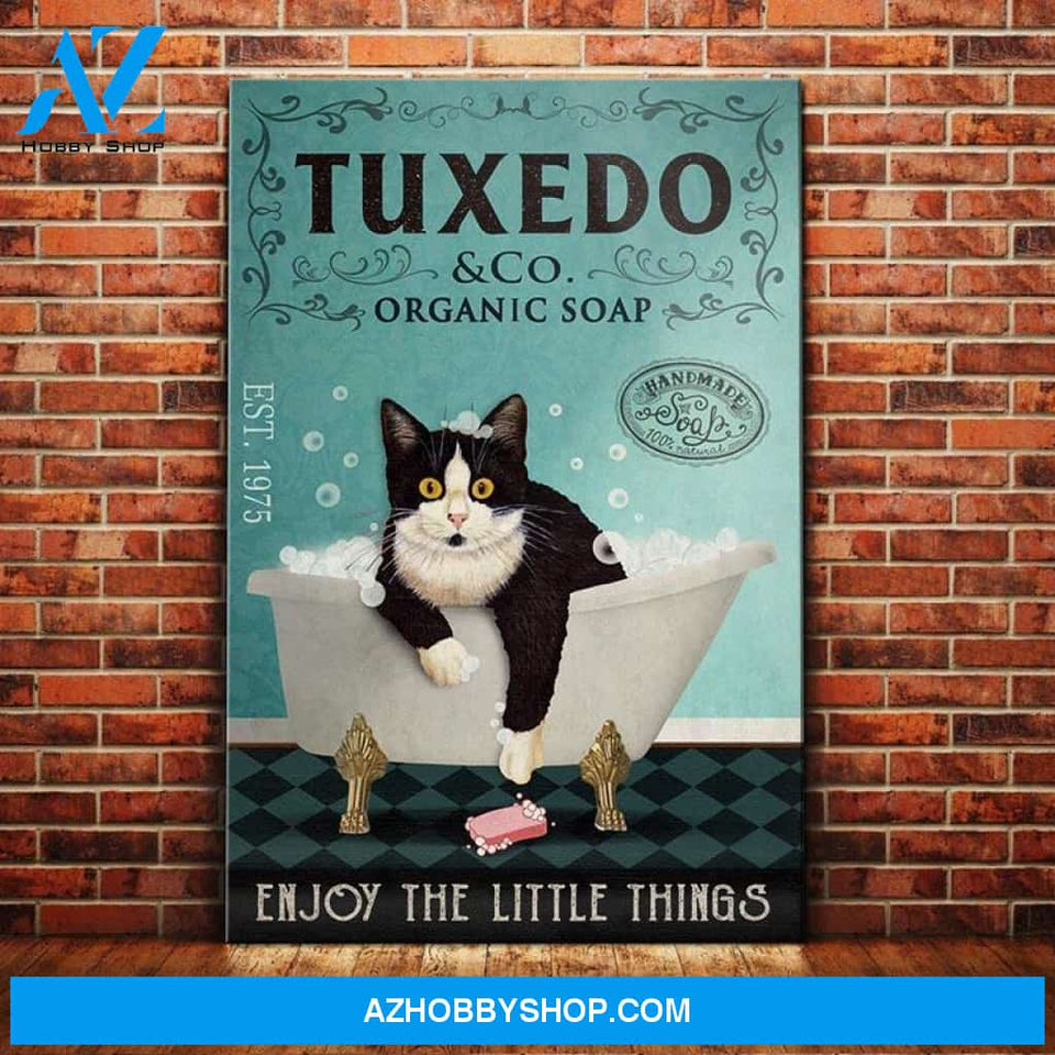 Tuxedo Cat Organic Soap Company Canvas Wall Art, Wall Decor Visual Art
