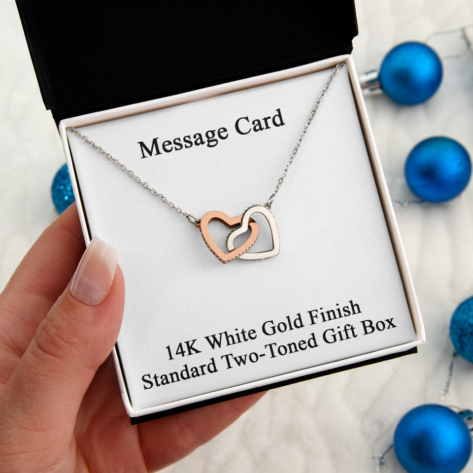 Interlocking Hearts Necklace - Husband To Wife Gift, Wife Necklace Gift, Anniversary Gift for Wife, Wife Necklace Message Card, Wife Gift 119