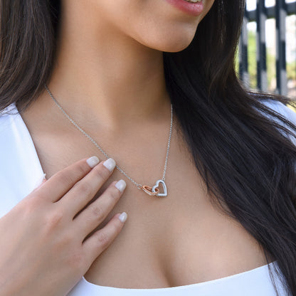 New Mom Gift Interlocking Hearts Gift For New Mom, Pregnancy New Mom Gift, First Time Mom Necklace, Mama To Be Necklace Message Card 112