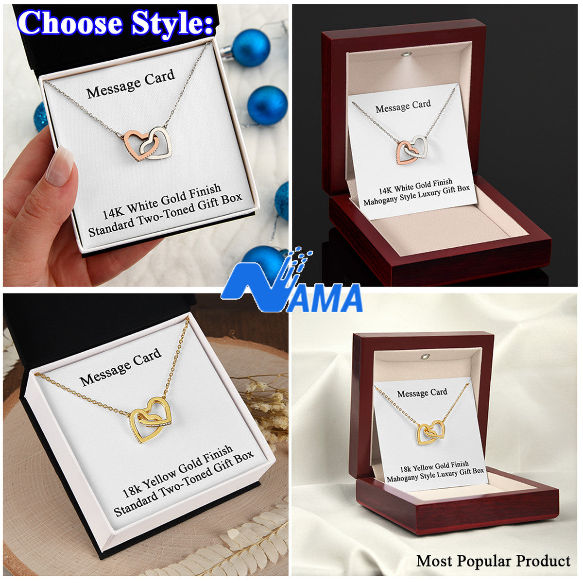 New Mom Gift Interlocking Hearts Gift For New Mom, Pregnancy New Mom Gift, First Time Mom Necklace, Mama To Be Necklace Message Card 112