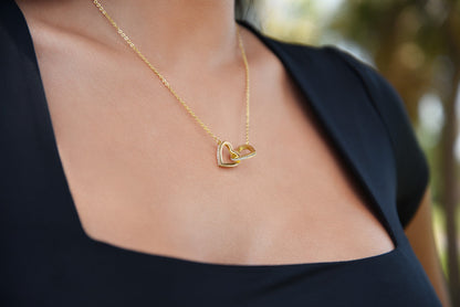 New Mom Gift Interlocking Hearts Gift For New Mom, Pregnancy New Mom Gift, First Time Mom Necklace, Mama To Be Necklace Message Card 113