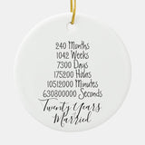 Twentieth Anniversary 20Th Wedding Year Married Ceramic Ornament
