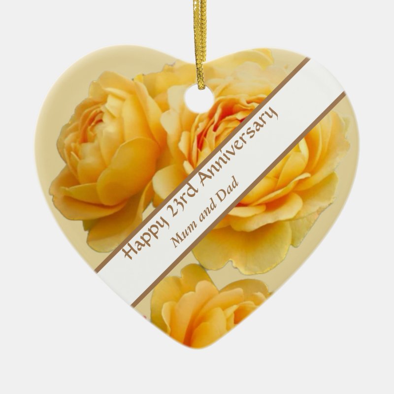 Twenty Third Wedding Anniversary  Ceramic Ornament