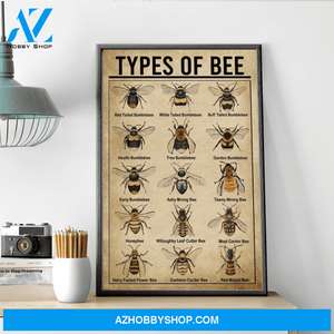 Types of bee poster, bee knowledge poster, bee lover gifts, bee vintage wall art, Bee Collection Poster