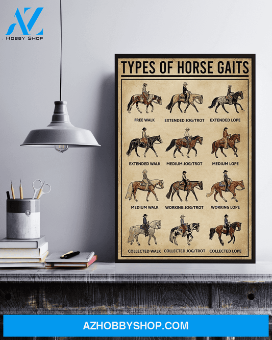 Types Of Horse Gaits Knowledge Canvas And Poster, Wall Decor Visual Art