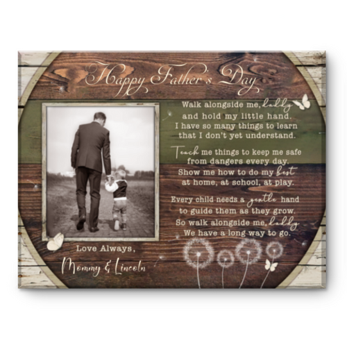 Father’s Day Gift 2022, Dad Birthday Gift From Daughter, Christmas Day Gift From Son, Walk With Me Daddy Canvas