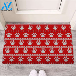 Ugly Christmas Paw Door Mat