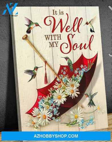 Umbrella And Hummingbird Wall Art It Is Well With My Soulub Poster Wall Prints Home Decor