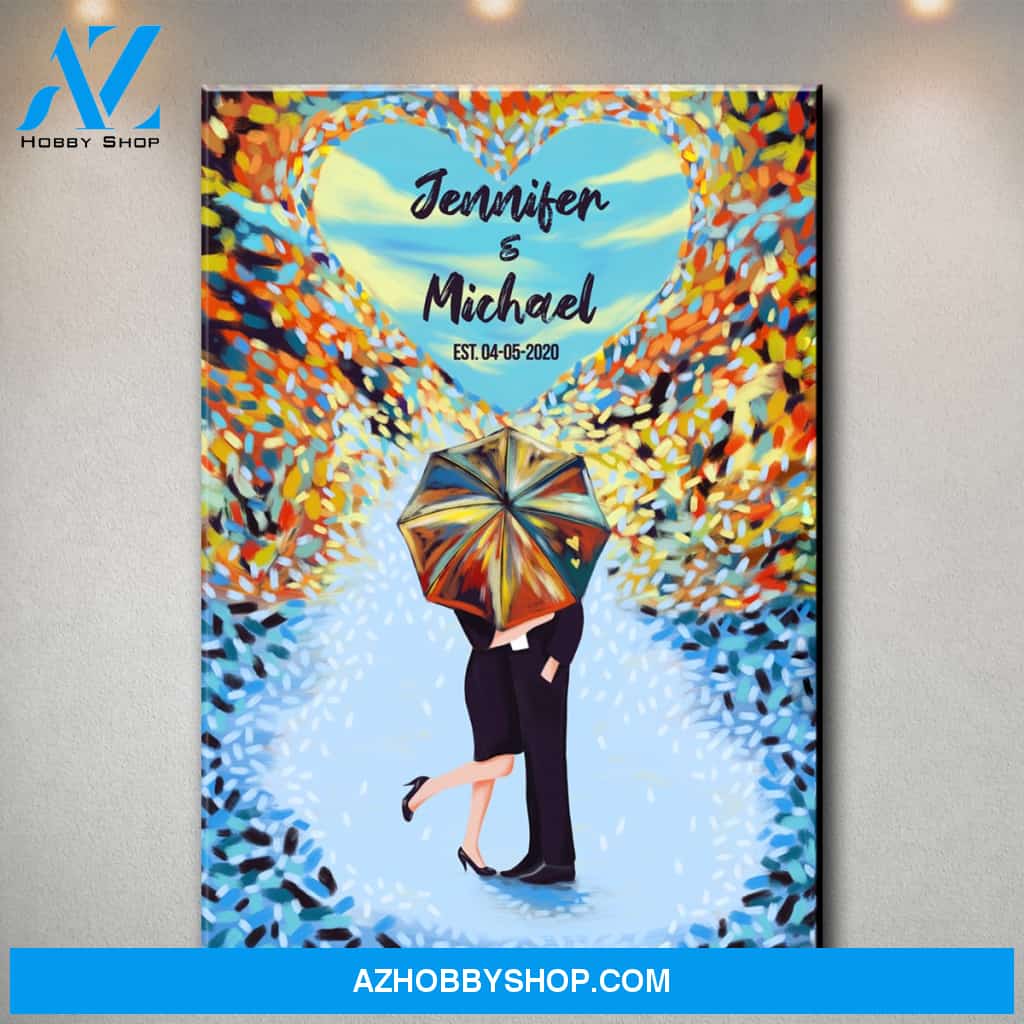 Umbrella Couple Names Premium Canvas