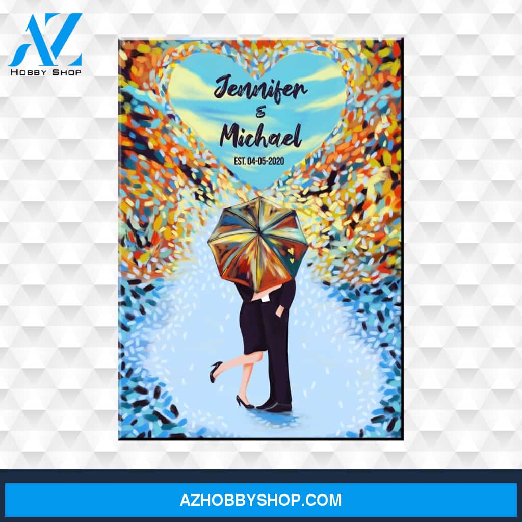 Umbrella Couple Names Premium Canvas