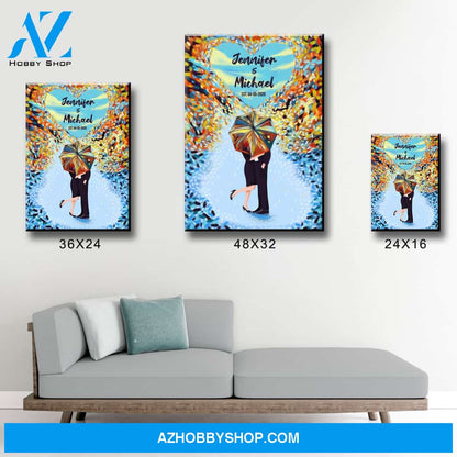 Umbrella Couple Names Premium Canvas