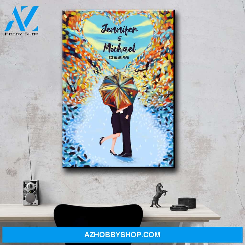Umbrella Couple Names Premium Canvas