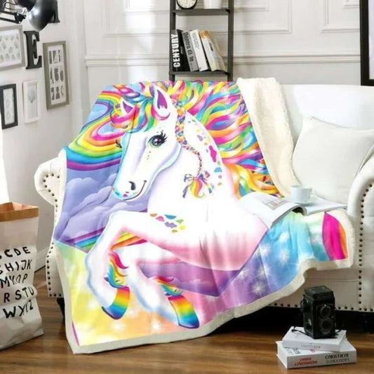 Unicorn Blanket, Colorful Unicorn Cute Gift For Kids, Baby