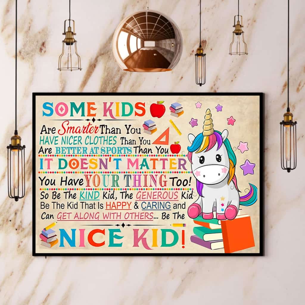 Unicorn Some Kids Nice Kid Paper Poster No Frame Matte Canvas Wall Decor