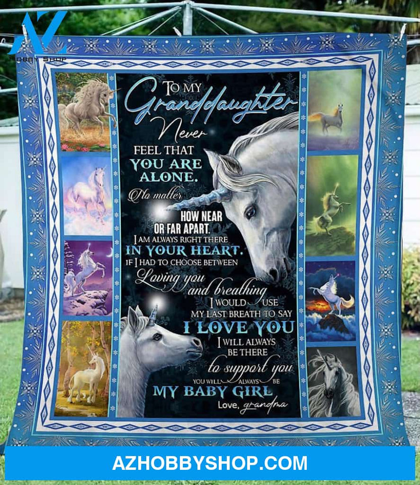 Personalized Unicorn To My Granddaughter Fleece Blanket From Grandma I Will Always Be There To Support You Great Customized Blanket Gifts For Birthday Christmas Thanksgiving
