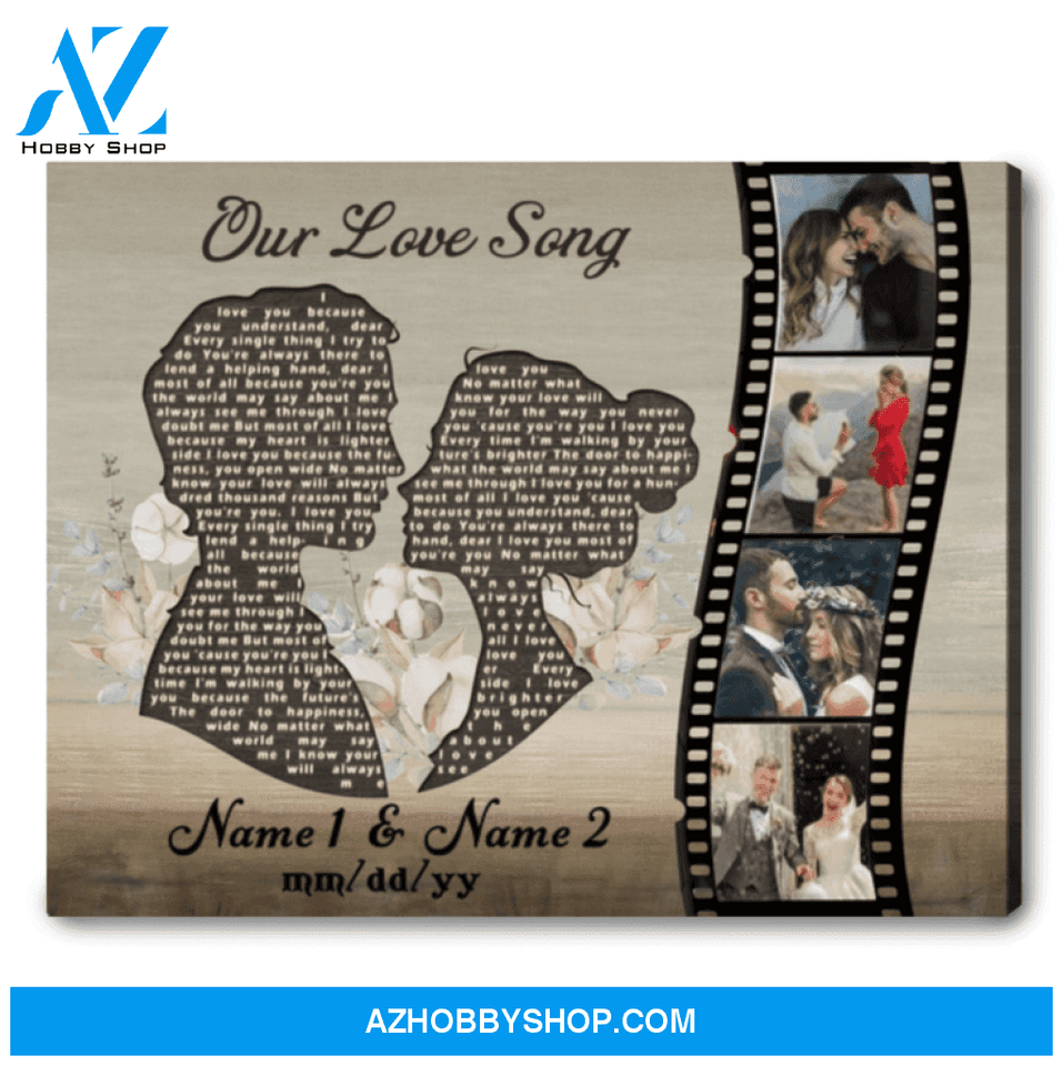 Unique Anniversary Gifts For Couple Personalized Lyrics On Canvas Print Ohcanvas