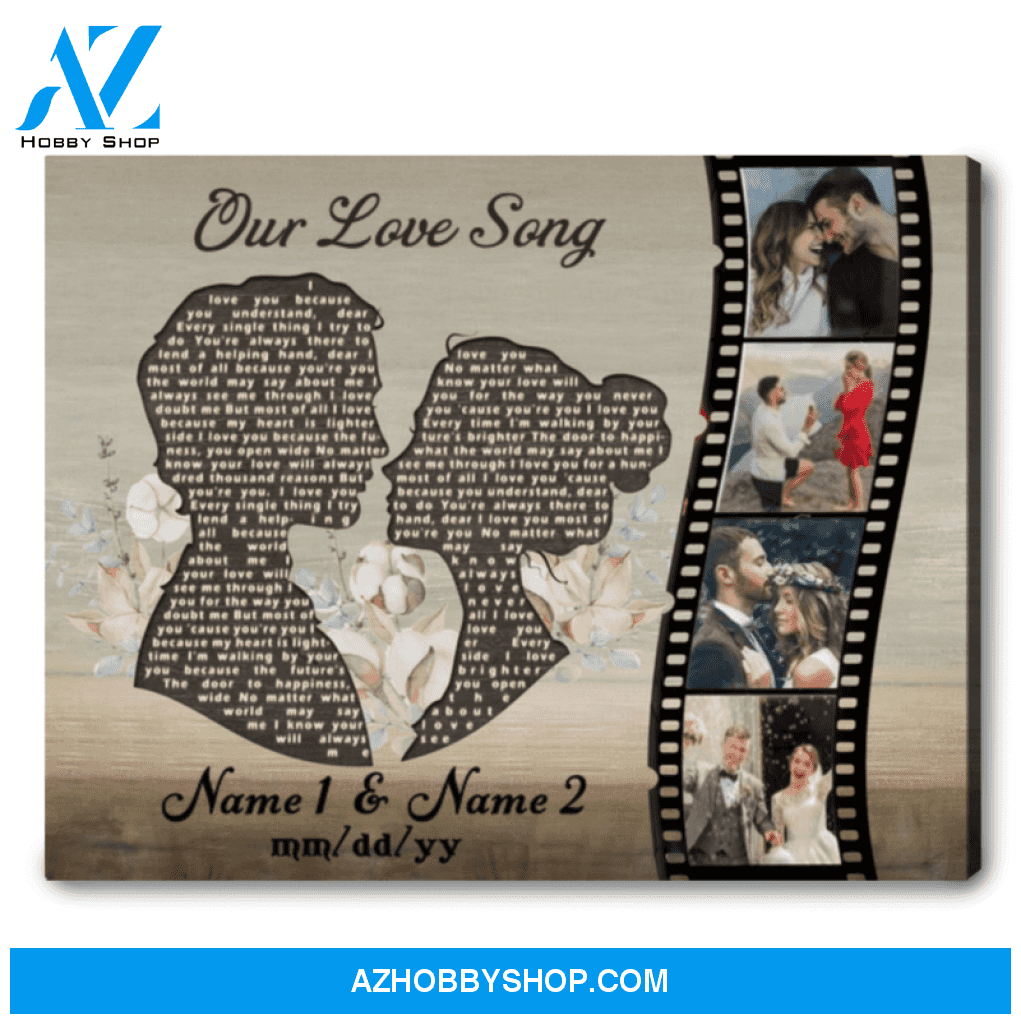 Unique Anniversary Gifts For Couple Personalized Lyrics On Canvas Print Ohcanvas