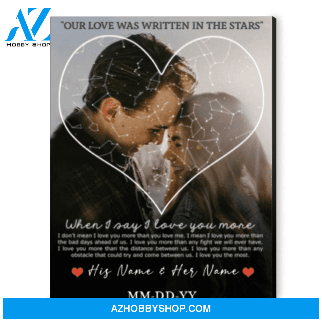 Unique Anniversary Star Map Gift Personalized Photo Gift Canvas Wall Decor