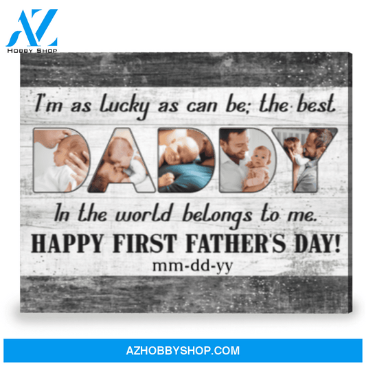 Unique First Father's Day Gift Personalized Gift For New Dad Canvas Print