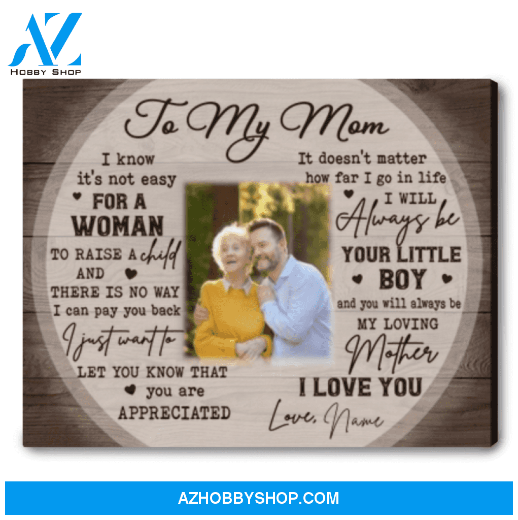 Unique Gift Ideas For Mom Personalized Photo Canvas Print To My Mom From Son