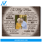 Unique Gift Ideas For Mom Personalized Photo Canvas Print To My Mom From Son