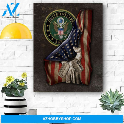 United States Army Flag Personalized Canvas Prints Wall Art - Matte Canvas