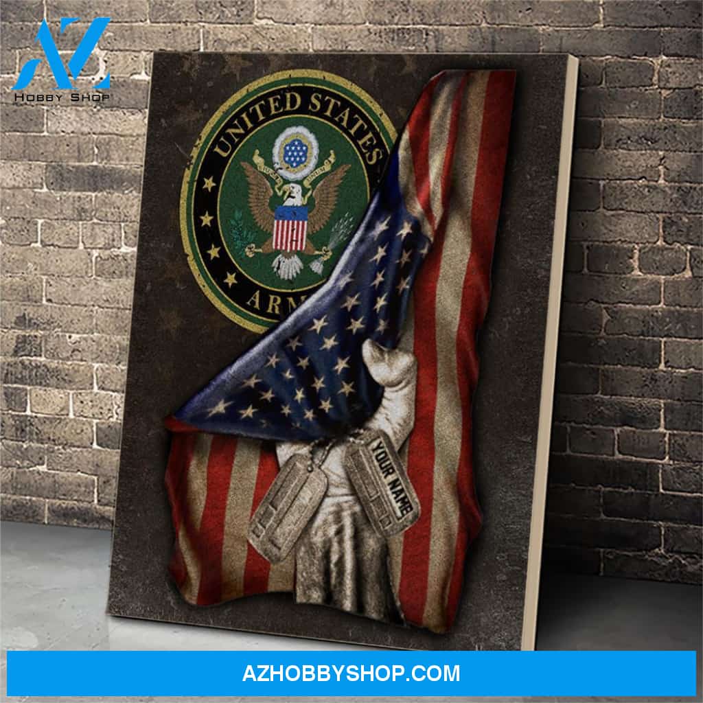 United States Army Flag Personalized Canvas Prints Wall Art - Matte Canvas