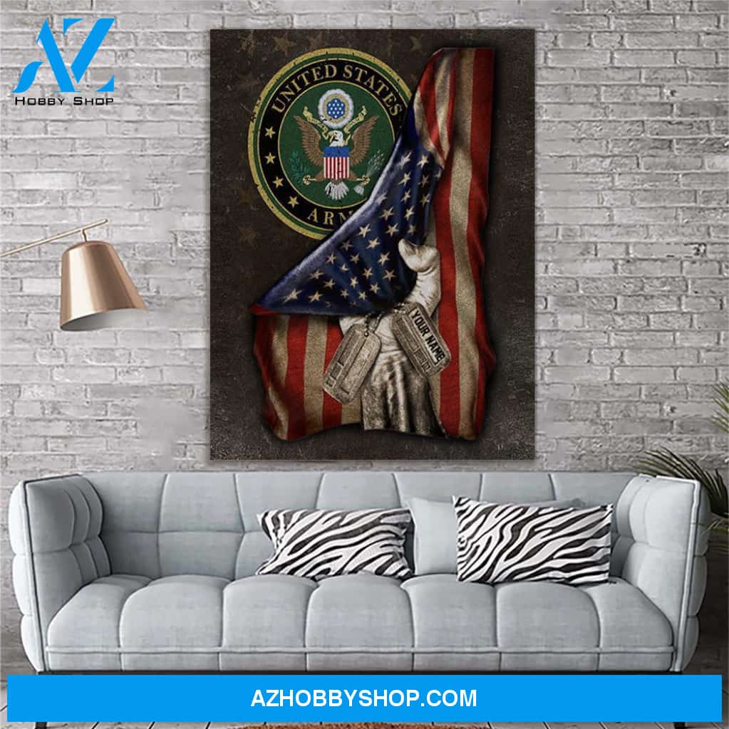 United States Army Flag Personalized Canvas Prints Wall Art - Matte Canvas