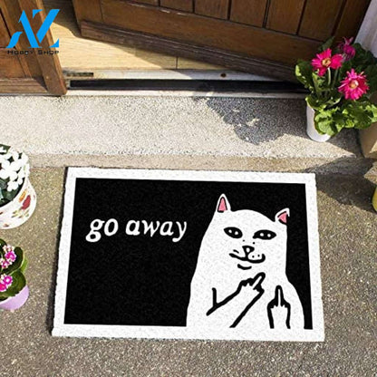 unny Cat Doormat Welcome Mats Go Away Cat Doormat, Funny Cat, Go Away Welcome Mat, Funny Welcome Mat Gift for Friend Family Birthday Gift