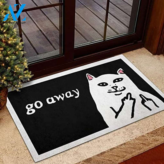 unny Cat Doormat Welcome Mats Go Away Cat Doormat, Funny Cat, Go Away Welcome Mat, Funny Welcome Mat Gift for Friend Family Birthday Gift