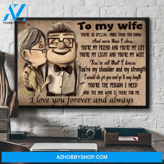 Up To My Wife Love You Forever & Always Landscape Canvas Wall Art, Wall Decor Visual Art
