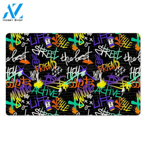 Urban Graffiti Print Door Mat