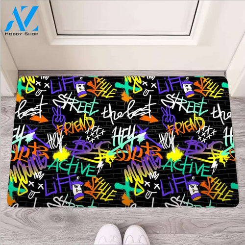 Urban Graffiti Print Door Mat