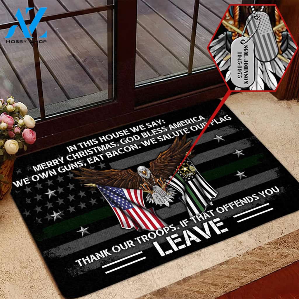 US ARMY Military Veteran Eagle American Doormat, Custom Doormat All Over Printed