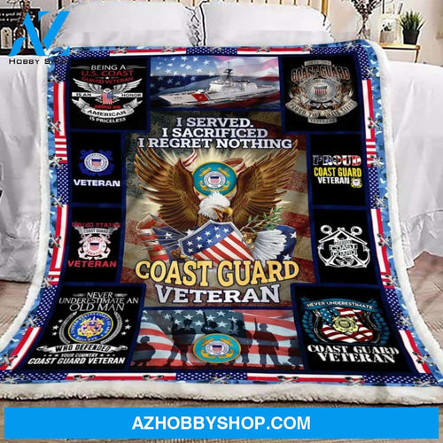 US Coast Guard Veteran Fleece Blanket