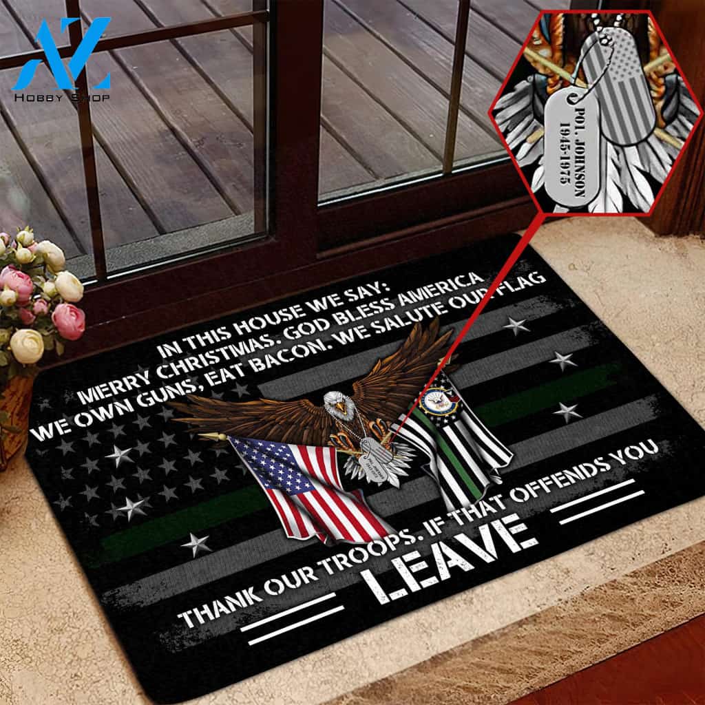 US NAVY Military Veteran Eagle American Doormat, Custom Doormat All Over Printed