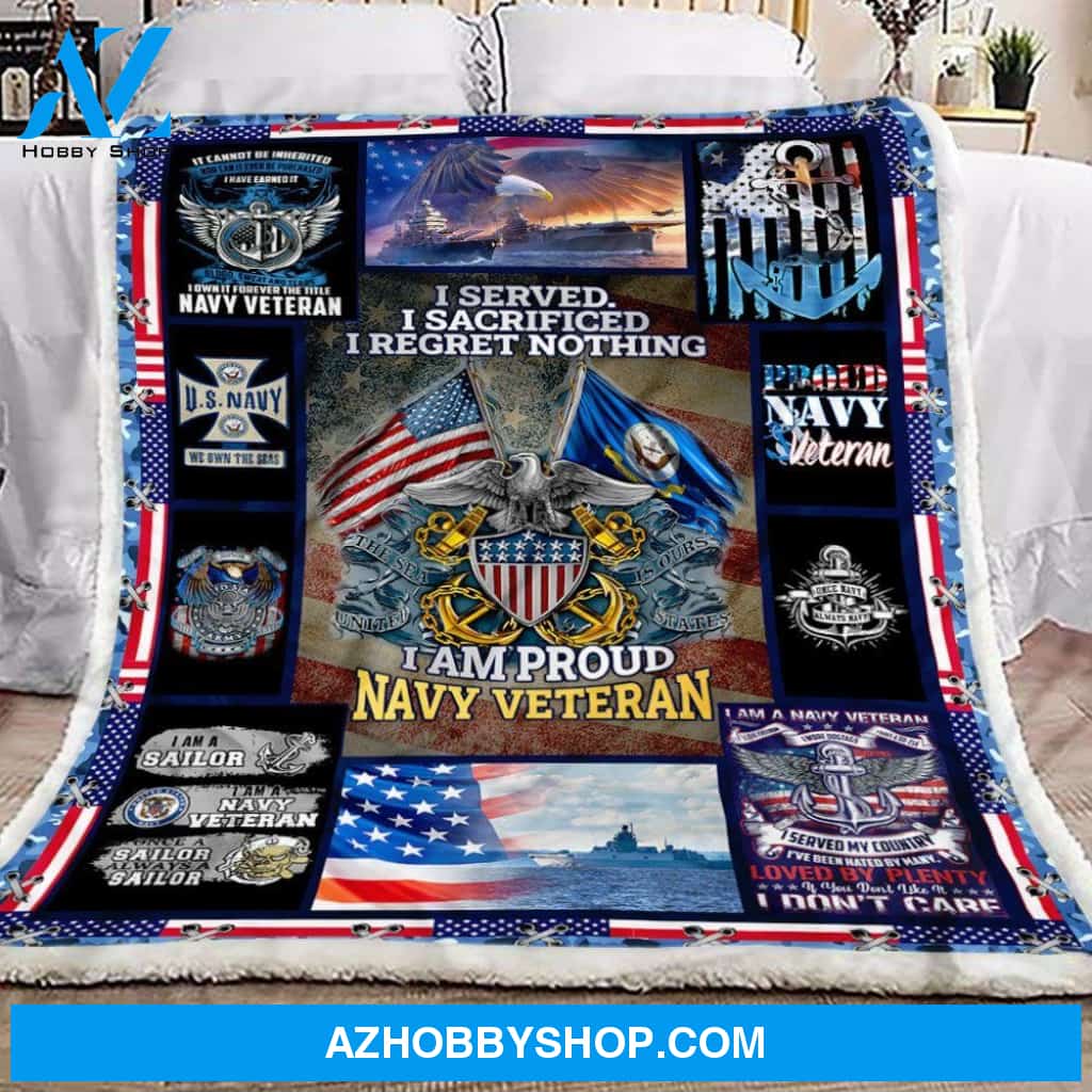 US Navy Veteran Fleece Blanket